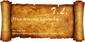 Thuránszky Levente névjegykártya
